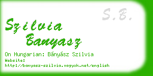 szilvia banyasz business card
